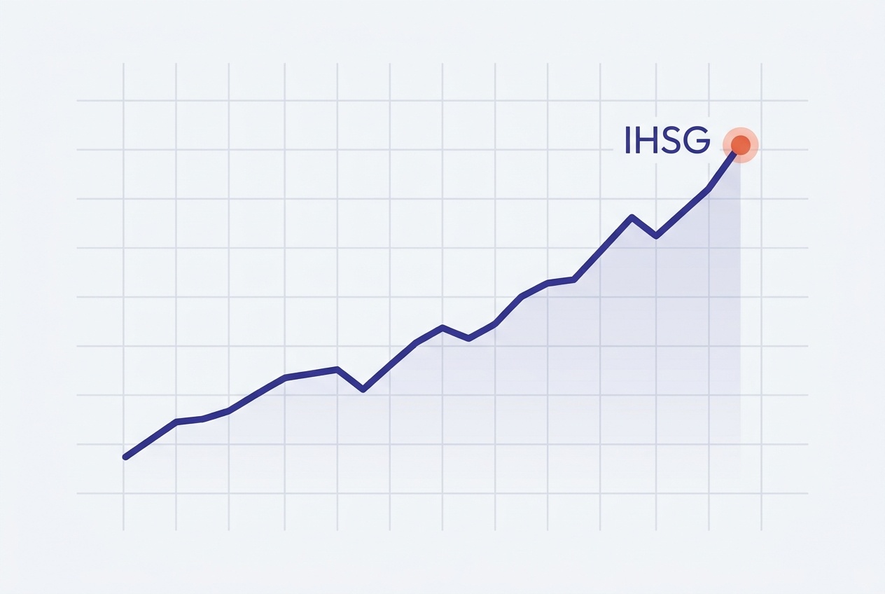 Ilustrasi konsep IHSG sebagai indeks harga saham di bursa efek Indonesia untuk pemula